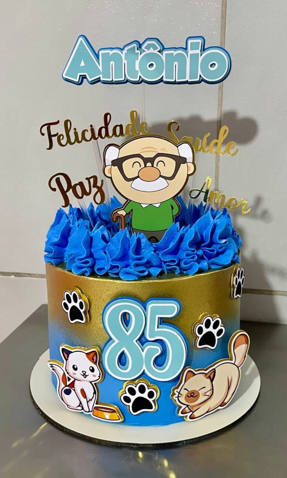 Arquivo de topo de bolo Vovô com Gatinhos