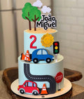 Arquivo de topo de bolo Carrinhos em Camadas