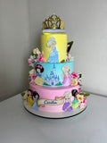 Arquivo de topo de bolo Princesas Cute com Coroa 3D